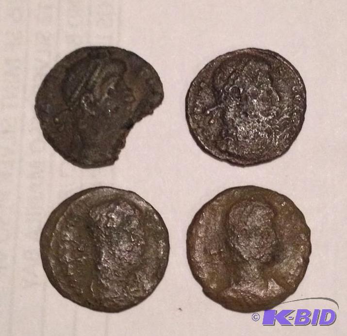 Lot of 4 Ancient Roman 1500 Year Old Coins Mixed RulersTypes