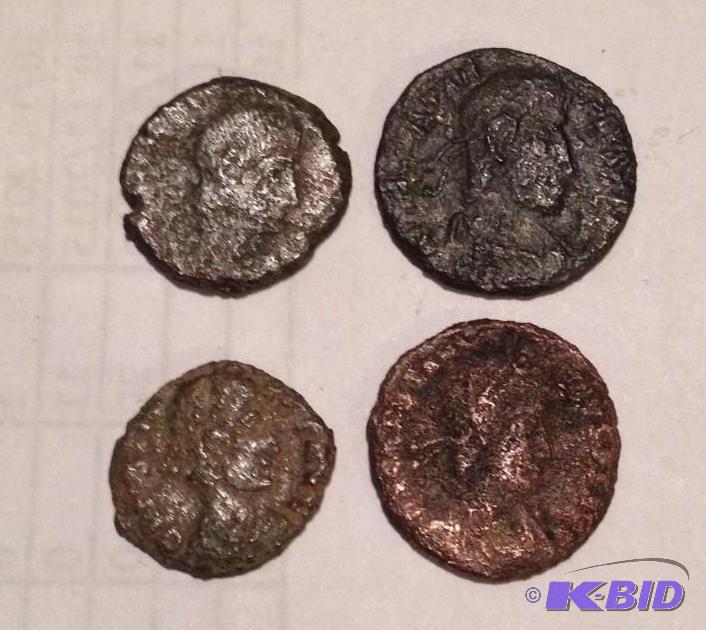 Lot of 4 Ancient Roman 1500 Year Old Coins Mixed RulersTypes