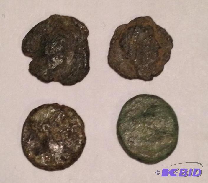 Lot of 4 Ancient Roman 1500 Year Old Coins Mixed RulersTypes