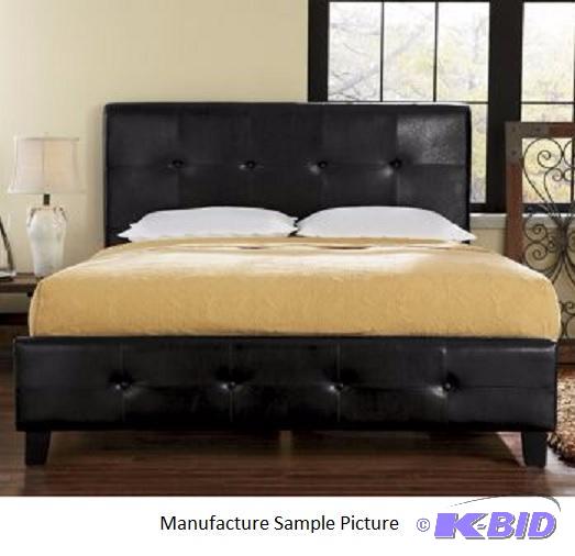 Black Like Leather Tufted Queen Size Platform...