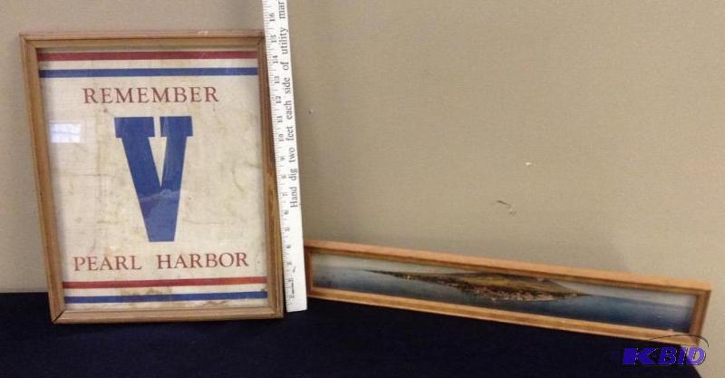 lot 108 image: Framed Remember V Pearl Harbor Print and Panoramic Photo