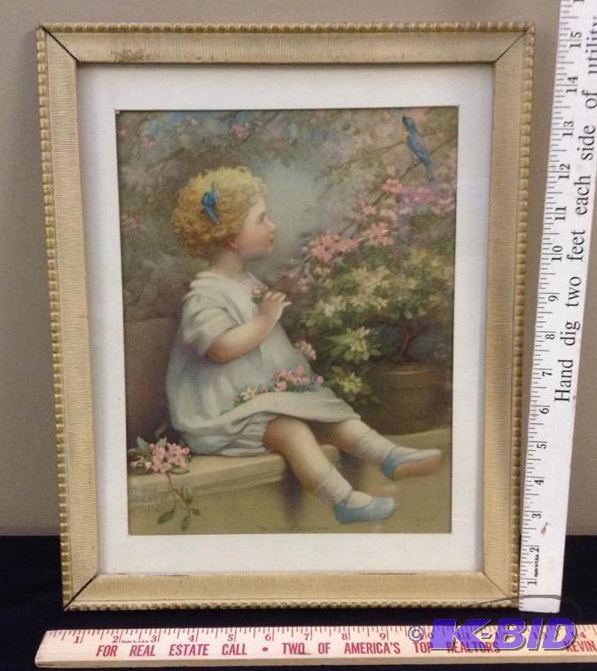lot 112 image: The Song of Happiness Framed Litho by Annie Benson Muller