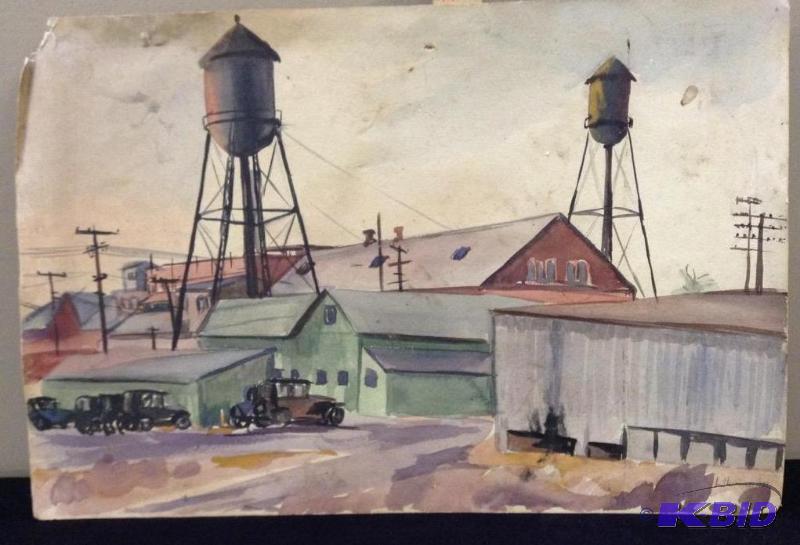 lot 120 image: Signed Original Watercolor - 1930