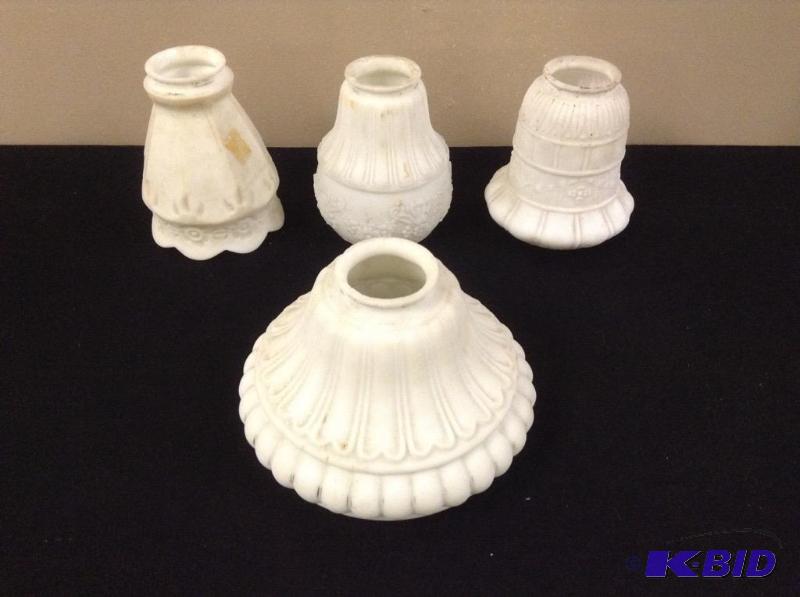 lot 130 image: Vintage Satin Glass Lamp Shades