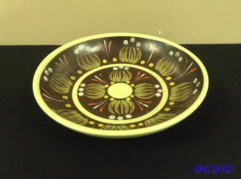 lot 2 image: Mid Century Modern German Painted Pottery Bowl