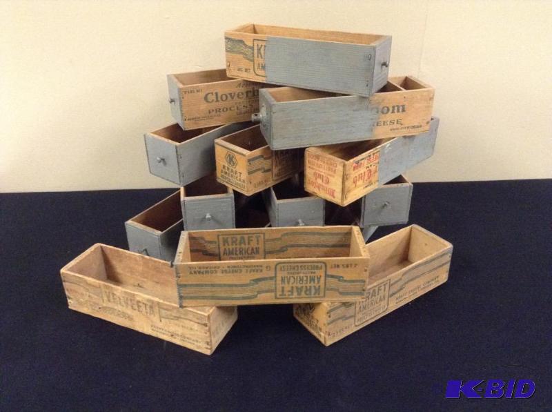 lot 31 image: Vintage Kraft & Velveeta Cheese Boxes