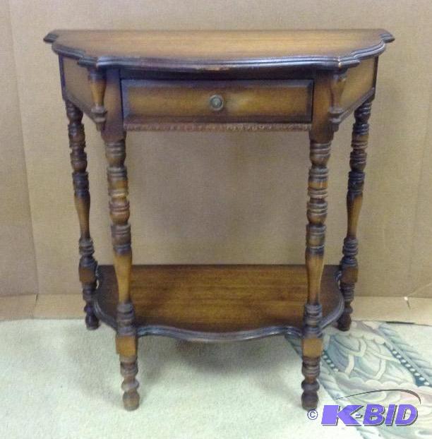 lot 49 image: Shapely Hall or Entry Table with Drawer