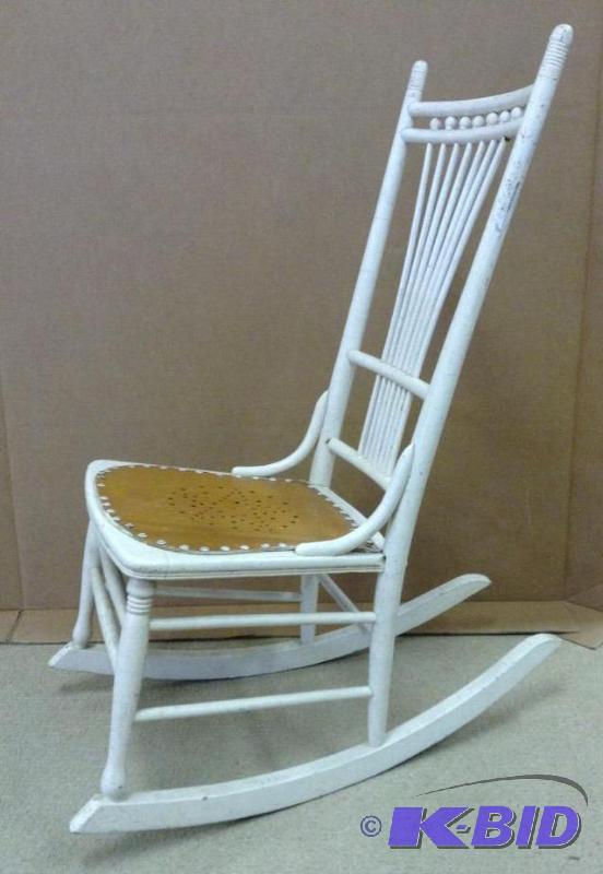 lot 52 image: White Comb Back Rocking Chair