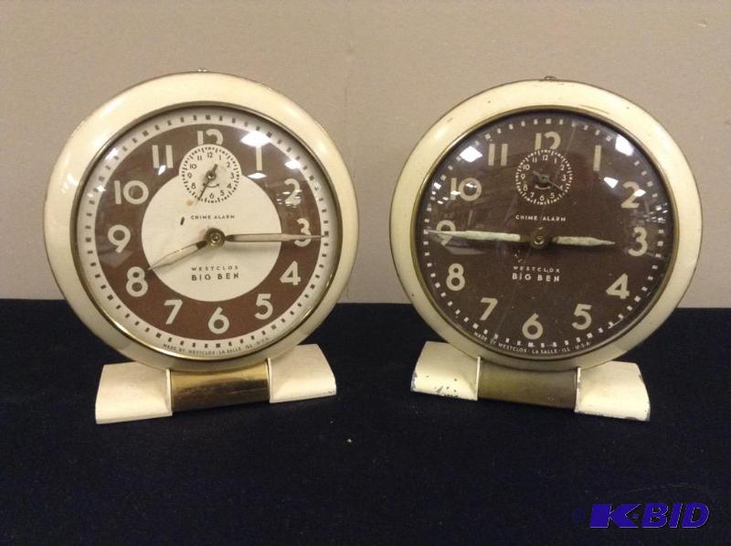 lot 6 image: 2 Vintage Wind Up Westclox Big Ben Alarm Clocks