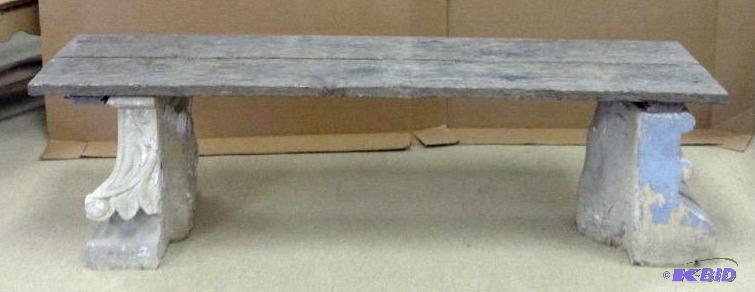 lot 80 image: Garden Bench with Chicago Library Corbels