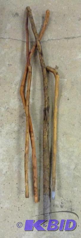 lot 87 image: Four Wooden Walking Sticks Bunch 3