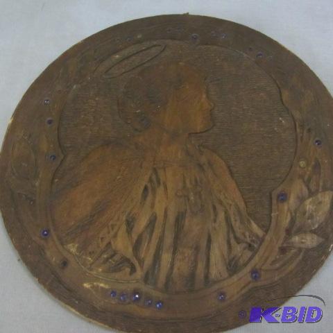Folk Art Saint Wood Carved