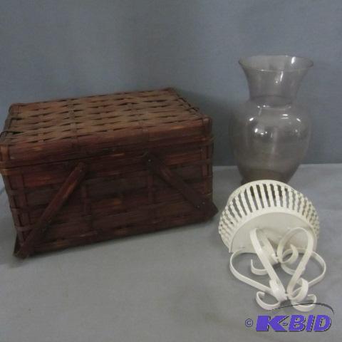 Picnic Basket, Vase, Sconce