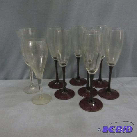 Red Stem Wine Glasses