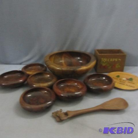 Wood Salad Set, Recipe Box