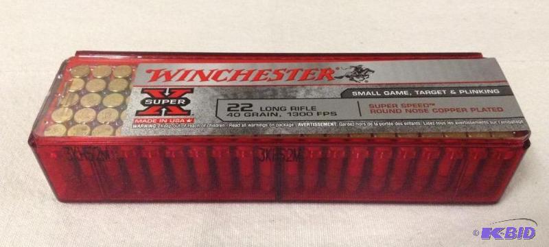 lot 16 image: Box Winchester 22 Long Rifle Ammo