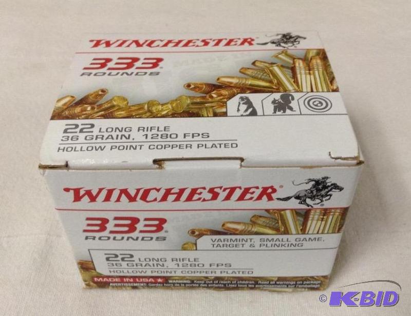 lot 20 image: Winchester 22 Long Rifle 36 Grain Ammo