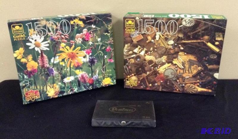 lot 33 image: Two Jigsaw Puzzles and a Domino Set