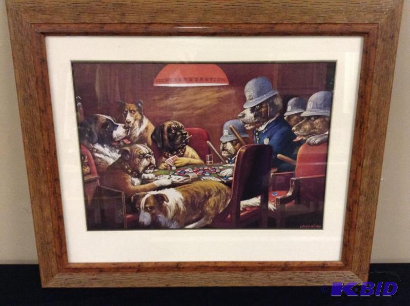 lot 35 image: Dogs Playing Poker Wall Picture