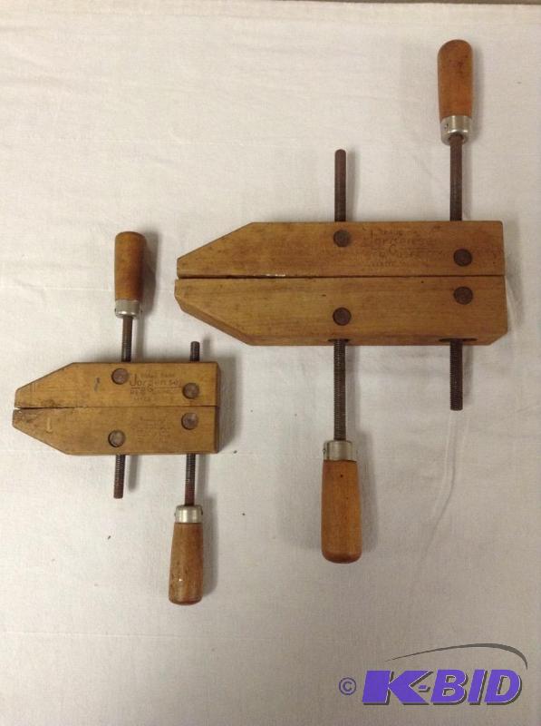 lot 27 image: 2 Vintage Jorgensen Wood Screw Clamps