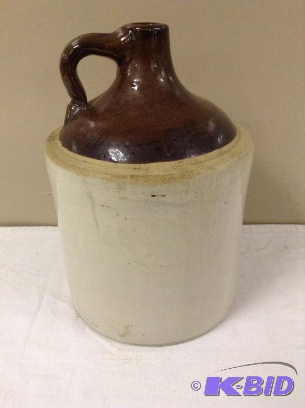 lot 30 image: Large Vintage Salt Glaze Stoneware Whisky Crock Jug