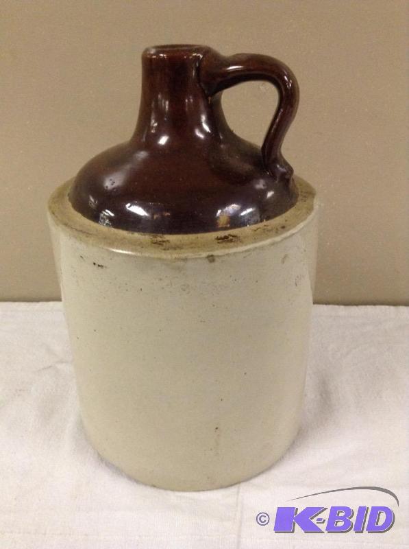lot 32 image: Vintage Salt Glaze Stoneware Whiskey Jug