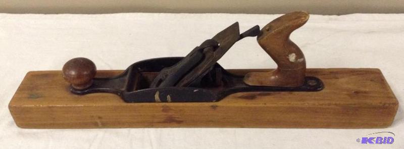 lot 37 image: Another Primitive Wooden Plane