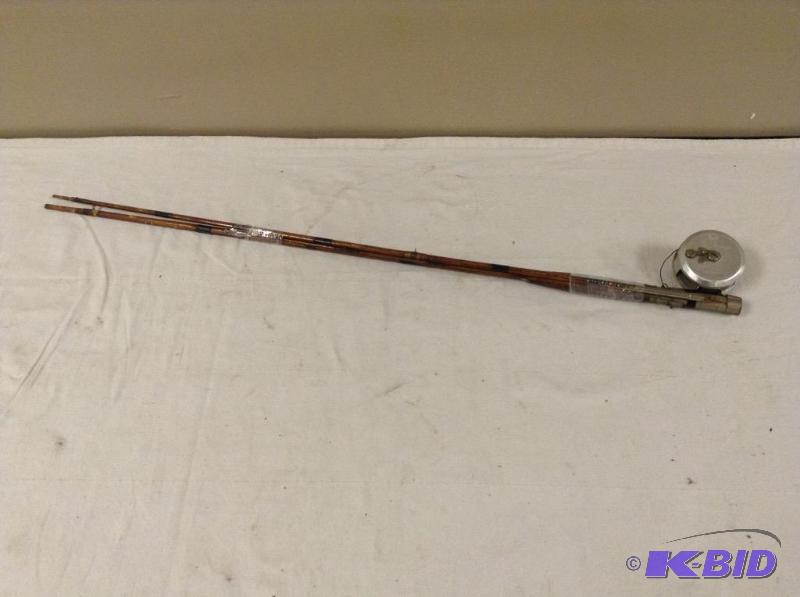 lot 48 image: Grampus Nikko Fly Fishing Reel with Pole