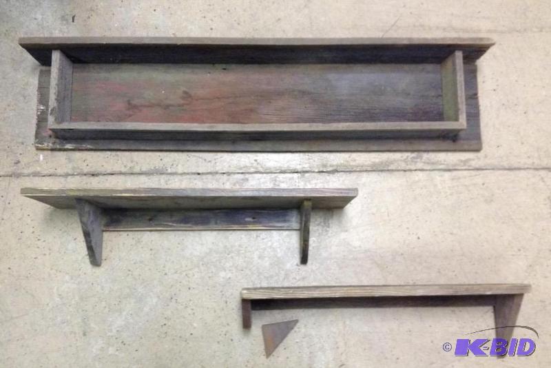 lot 72 image: Weathered and Rustic Shelves