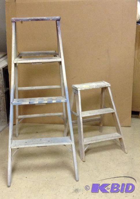 lot 80 image: Two Wooden Step Ladders