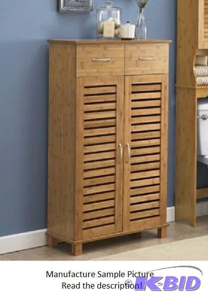 Bamboo Finish Towel Cabinet - Give your bath ...