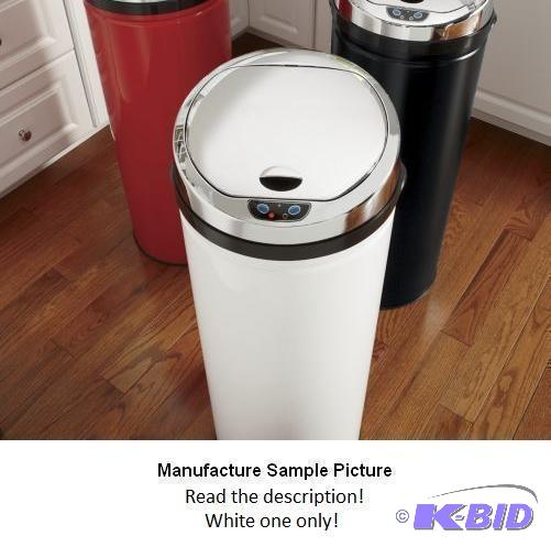 Automatic Lift Trash Bin - White - With a sim...