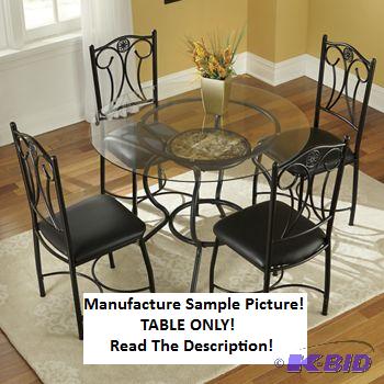 Faux Marble and Glass Top Dining Table. TABLE...