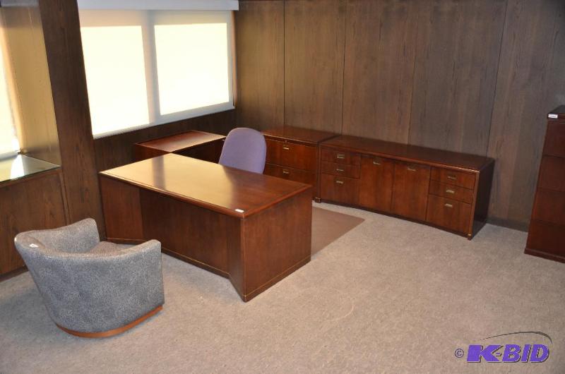 lot 1 image: Wood office suite matching set made by OFS  ...