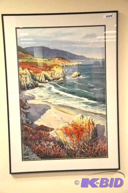 lot 11 image: Framed print William Mangus 91, 28x40"...