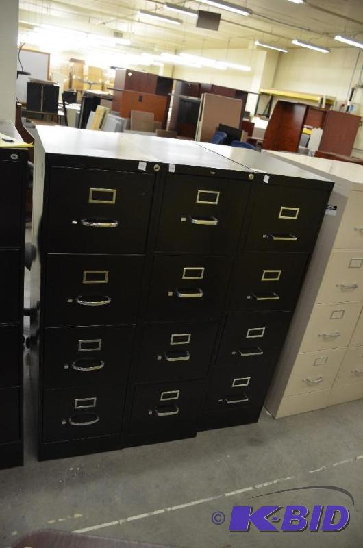 lot 110A image: 3 black Metal files 29x15x52"...