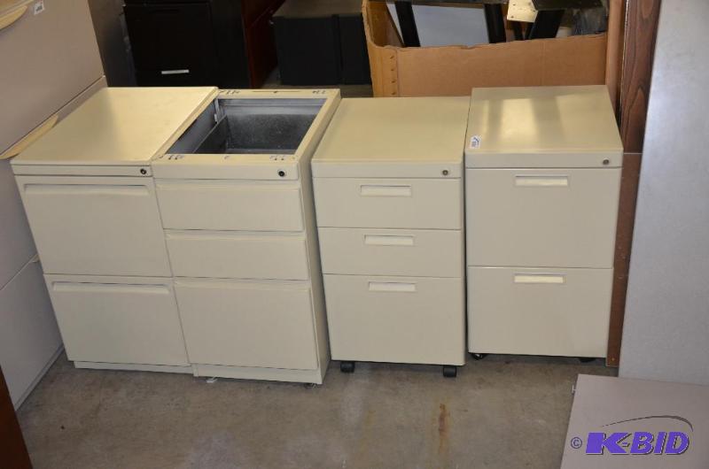 lot 125 image: 4 metal file cabinets - two are 28x15x22 &...
