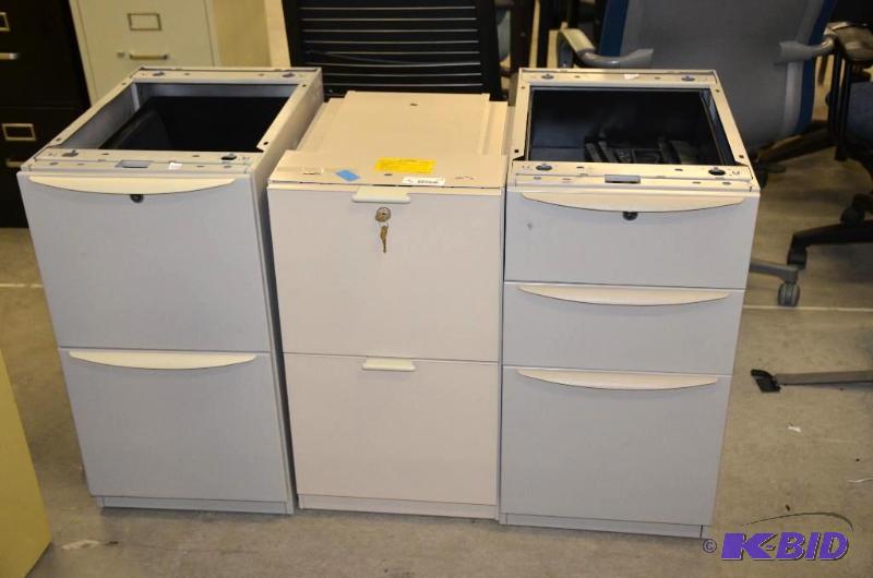 lot 127 image: 3 metal file cabinets...