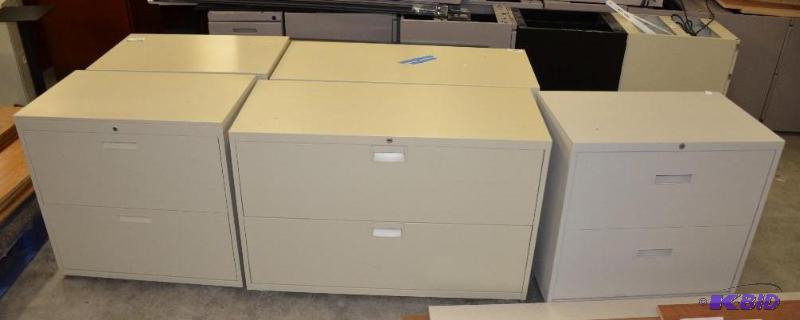 lot 131 image: 5 metal file cabinets - three are 30x17x28 &a...