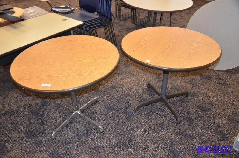lot 139 image: 2 tables 36" diameter...