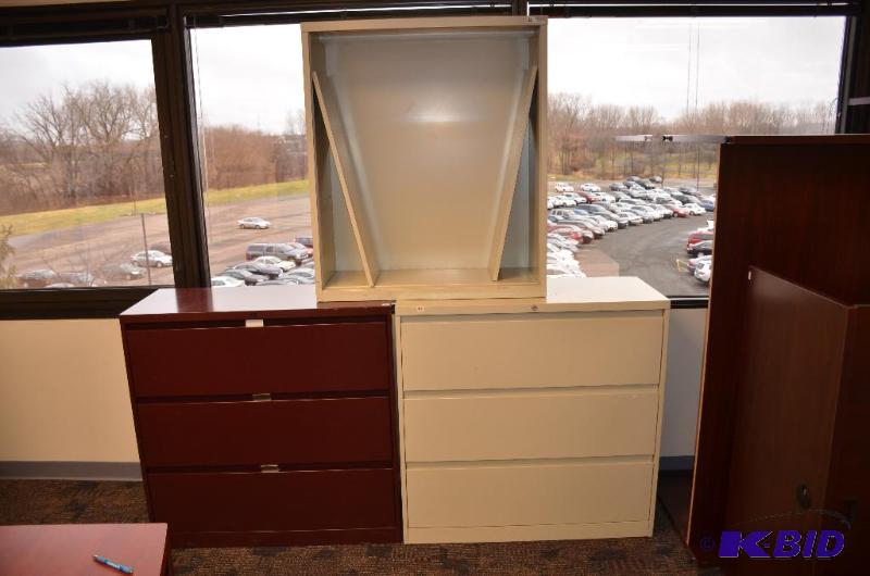 lot 161 image: 2 metal files 42x42x18" 1 metal book she...