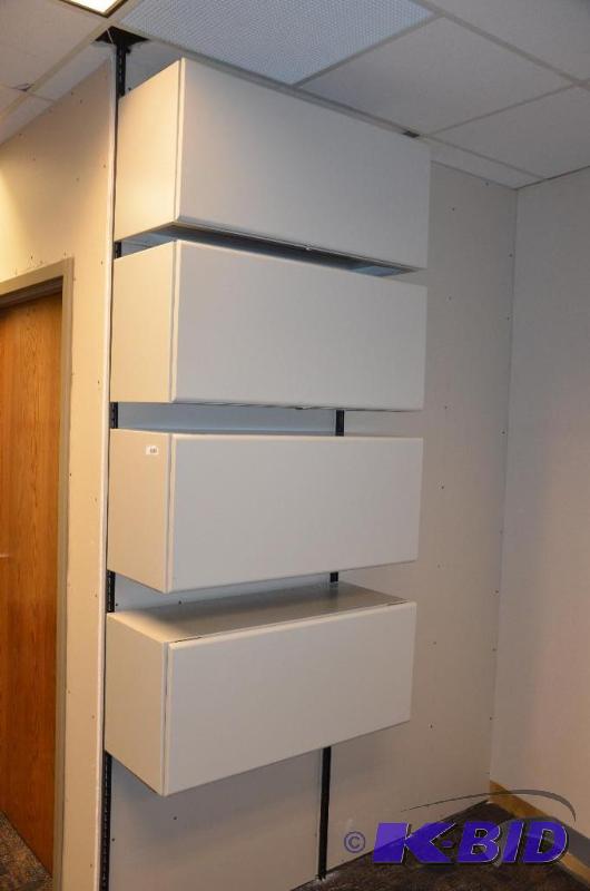 lot 198 image: 4 metal wall cabinets 36x14x16" attaches...