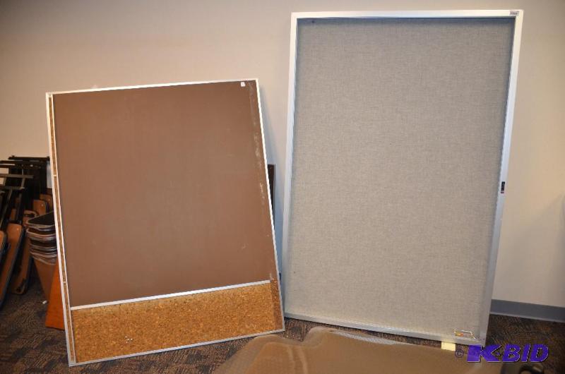 lot 201 image: chalk board 48x60" & display case wi...