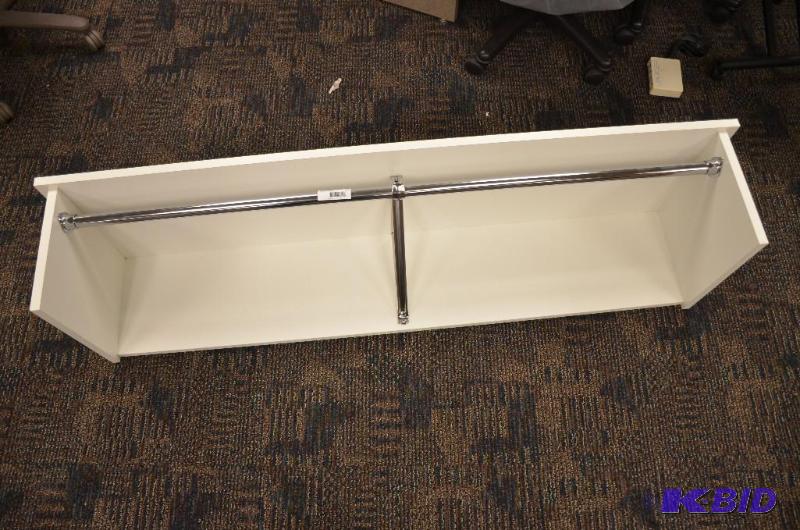 lot 203 image: White wood coat rack 58x15"...