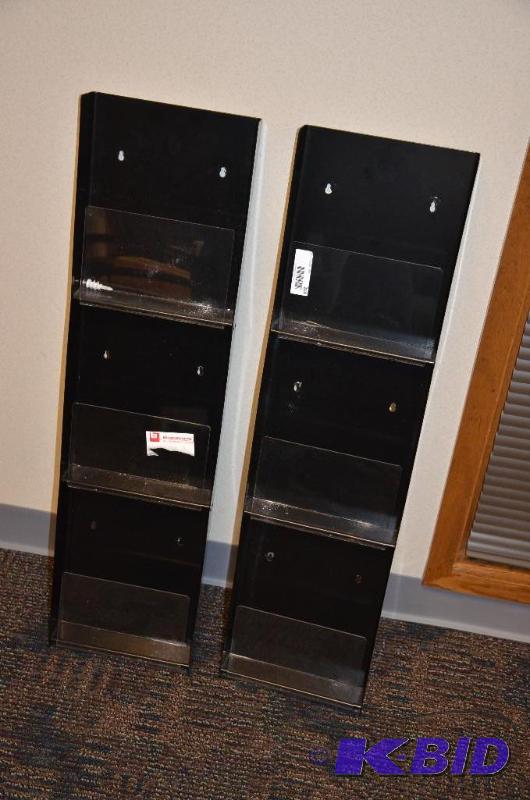 lot 204 image: 2 metal literature racks 37x10"...