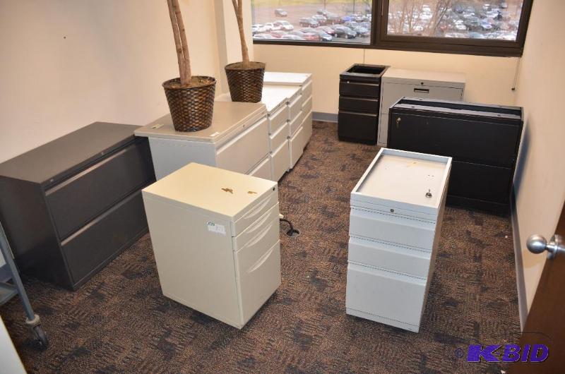 lot 208 image: 10 file cabinets of various sizes and colors...
