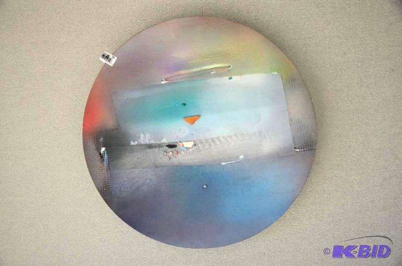lot 26 image: Metal wall art 24" in diameter signed by...