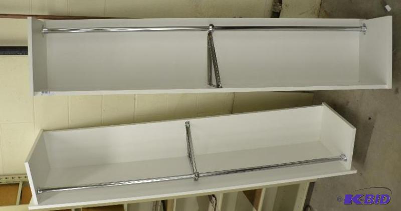 lot 61 image: Two white coat racks that hang on the wall 72...