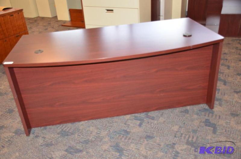 lot 7 image: HON Wood desk with drawers 72x36, Bring h...
