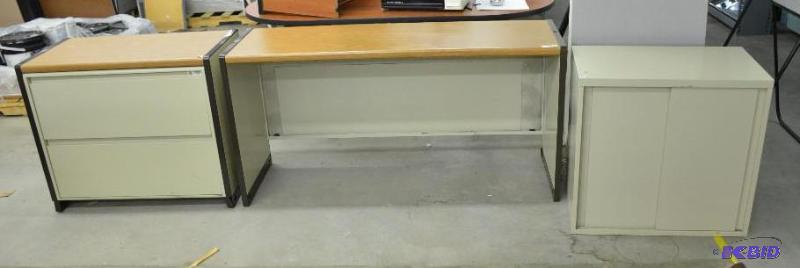 lot 73 image: Desk 60x20", file 20x36, file 30x18x28&q...